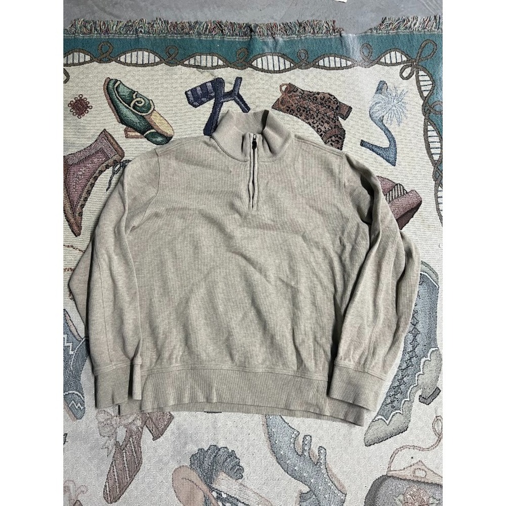 Eddie Bauer Men's Beige 1/4 Zip Pullover Sweater Size XL